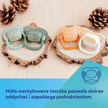 Canpol Babies Mountains, smoczek uspokajający, silikonowy symetryczny, 0-6 m, żółty, 2 szt.