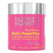 Nutriburst Biotin PowerPlus, żelki, smak truskawkowy, 60 szt.