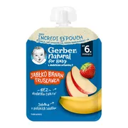 Gerber Natural, Deserek Jabłko banan truskawka, tubka, 6 m+, 80 g