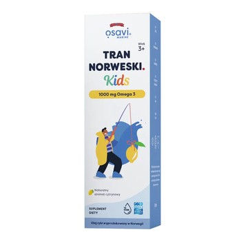 Osavi Tran Norweski Kids 1000 mg Omega 3, cytrynowy, olej, 50 ml