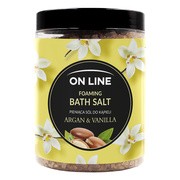 On Line, pieniąca sól do kąpieli Argan & Vanilla, 1,2 kg