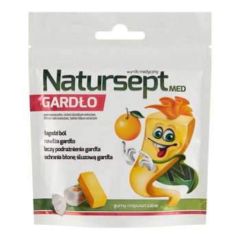 Natursept med gardło, gumy rozpuszczalne, 9 szt.