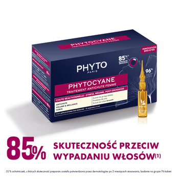 Phytocyane, kuracja przeciw wypadaniu włosów dla kobiet, 12 ampułek