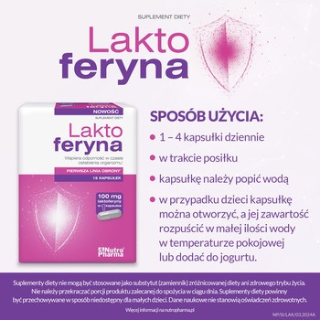 NutroPharma Laktoferyna, kapsułki, 15 szt.