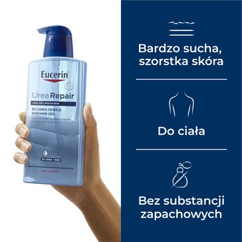 Eucerin UreaRepair, łagodny żel do mycia z 5% mocznikiem, 400 ml