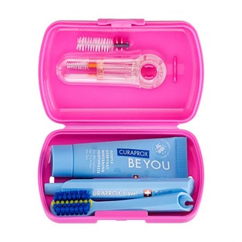 Curaprox Travel Set Ortho, zestaw podróżny, różowy, 1 szt.