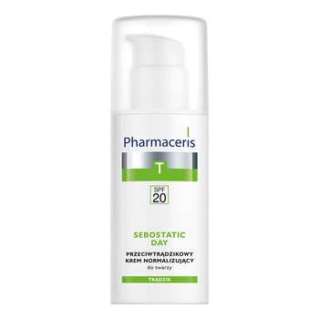 Pharmaceris T Sebostatic Dzień, przeciwtrądzikowy krem normalizujący, zwężający pory, SPF 20, 50 ml