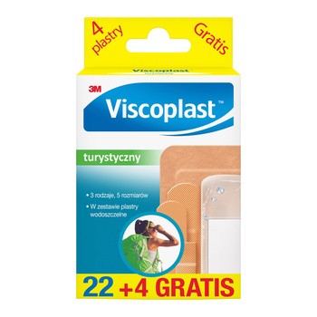 Viscoplast, Zestaw Turystyczny, plastry z opatrunkiem, 26 szt. (22 + 4 GRATIS)