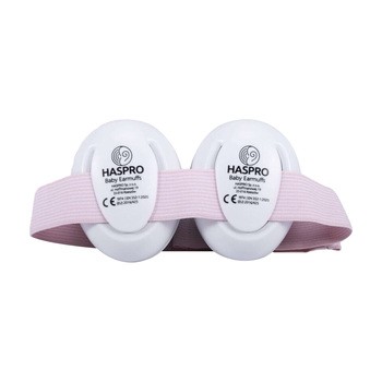 Haspro Baby Earmuffs, nauszniki ochronne dla niemowląt i małych dzieci, różowe, 1 szt.