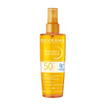 Bioderma Photoderm Huile Bronz, suchy olejek przyśpieszający opalanie, SPF 50+, 200 ml