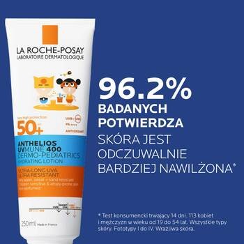 La Roche-Posay Anthelios UVMUNE 400 DP, nawilżające mleczko do twarzy i ciała dla dzieci, SPF 50+, 250 ml