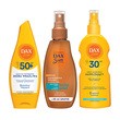 Zestaw DAX Sun, emulsja ochronna dla skóry wrażliwej, SPF 50+, 160 ml + nawilżający spray ochronny SPF 30, 200 ml + Turbo Gold, przyspieszacz opalania do twarzy i ciała, 200 ml