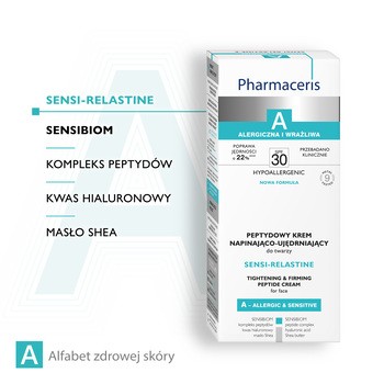 Pharmaceris A Sensi-Relastine, peptydowy krem napinająco-ujędrniający, SPF 30, 50 ml