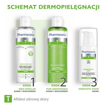 Pharmaceris T Sebostatic Dzień, przeciwtrądzikowy krem normalizujący, zwężający pory, SPF 20, 50 ml