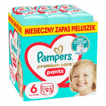 Pampers Premium Care Pants 6 (13-19 kg), pieluchomajtki jednorazowe, 93 szt.