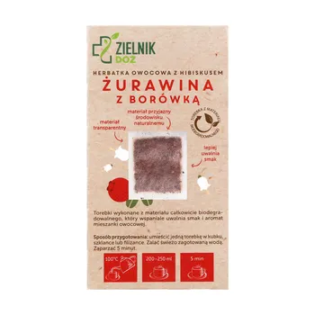 ZIELNIK DOZ Żurawina z borówką, herbatka owocowa z hibiskusem, 30 x 2,5 g