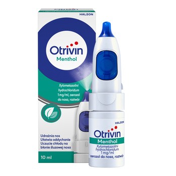 Otrivin Menthol, 1 mg/ml, aerozol do nosa, 10 ml