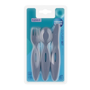 Canpol Babies, zestaw sztućców dla dzieci, niebieski, 1 szt.