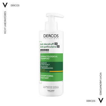 Vichy Dercos, szampon przeciwłupieżowy, włosy suche, 390 ml