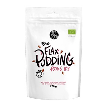 Diet-Food, Bio Flax Pudding Rose Hip, siemie lniane, dzika róża, 200 g