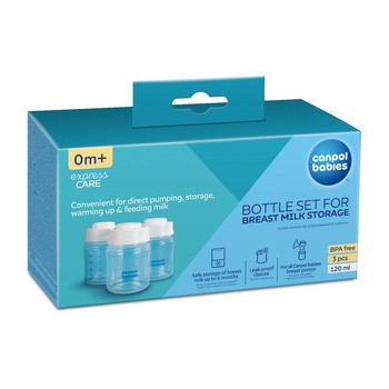 Canpol babies, zestaw butelek do przechowywania pokarmu, 120 ml x 3 szt.