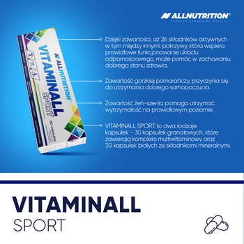 Allnutrition Vitaminall Sport, kapsułki, 60 szt.