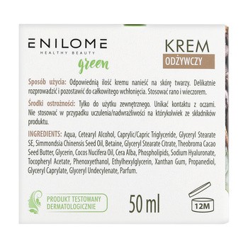 Enilome Healthy Beauty Green, krem odżywczy, 50 ml