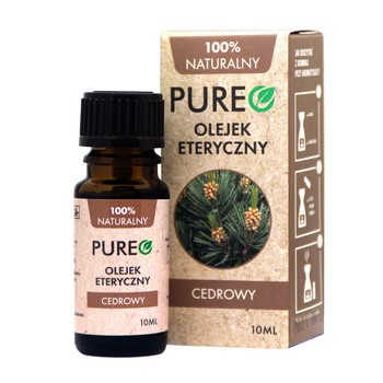 Pureo, naturalny olejek eteryczny, cedrowy, 10 ml