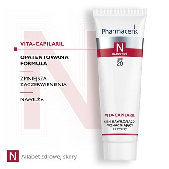 Pharmaceris N Vita-Capilaril, krem nawilżająco-wzmacniający, SPF 20, 50 ml