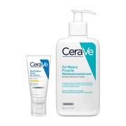 Zestaw CeraVe, żel myjący przeciw niedoskonałościom, 236 ml + nawilżający krem do twarzy SPF 50, 52 ml