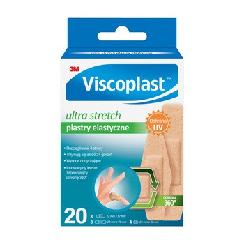 Viscoplast Ultra Stretch, plastry elastyczne, 3 rozmiary, 20 szt.