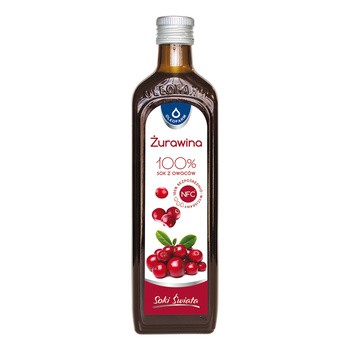 Żurawina 100%, sok z owoców żurawin, 490 ml