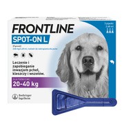 Frontline Spot-on L Pies 20-40 kg, ochrona przeciw pchłom i kleszczom, krople w pipetach, 2,68 ml x 3 szt.