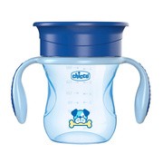 Chicco, Kubek 360⁰ do samodzielnego picia, niebieski, 12 m+, 200 ml, 1 szt.