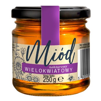 Miód wielokwiatowy, nektarowy, Huzar, 250 g