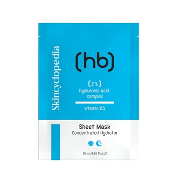 Skincyclopedia, nawilżająca maska w płachcie z kwasem hialuronowym i witaminą B5, 20 ml