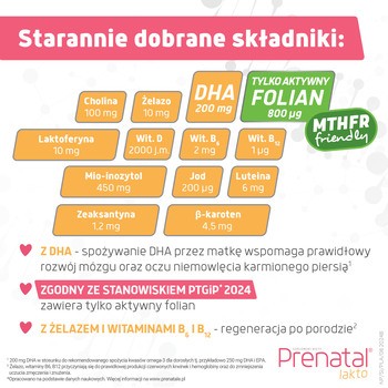 Prenatal Lakto, kapsułki miękkie + kapsułki twarde, 30 szt. + 30. szt.