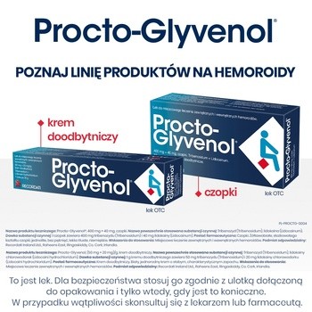 Procto-Glyvenol, 400 mg + 40 mg, czopki doodbytnicze, 10 szt.