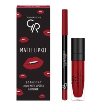 Golden Rose Matte Lipkit, zestaw do makijażu ust, red, 7,6 g