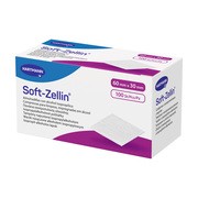 Soft-Zellin, waciki nasączone alkoholem izopropylowym, 60 mm x 30 mm, 100 szt.