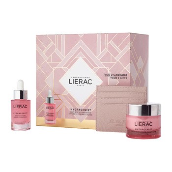 Zestaw Promocyjny Lierac Hydragenist, nawilżająco-dotleniający żel-krem, 50 ml + dotleniające serum booster nawilżenia, 30 ml + etui na karty GRATIS