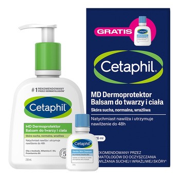 Cetaphil MD Dermoprotektor, balsam do twarzy i ciała, 236ml + mini produkt