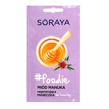 Soraya foodie, regenerująca maseczka do twarzy, miód manuka, 2 x 5 ml
