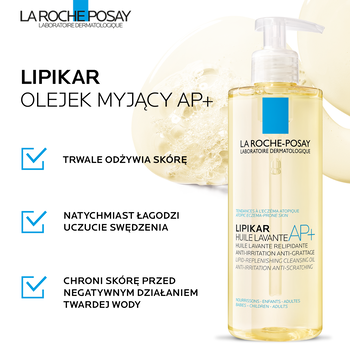 La Roche-Posay Lipikar Oil AP+ Olejek Myjący Uzupełniający Poziom Lipidów, 400 ml