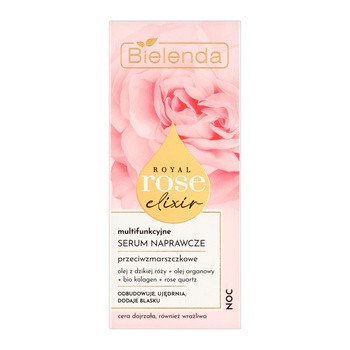 Bielenda Royal Rose Elixir, multifunkcyjne serum naprawcze na noc, 30 ml