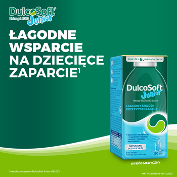 Zestaw 2x DulcoSoft Junior, roztwór doustny na zaparcia u dzieci, 100 ml