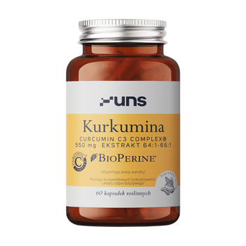 Uns Kurkumina + Bioperine, kapsułki twarde, 60 szt.