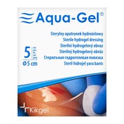 Aqua-Gel, opatrunek hydrożelowy, średnica 5 cm, 5 szt.
