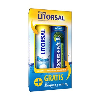 Zdrovit, Litorsal + Magnez + Witamina B6, tabletki musujące, 24 szt. + 24 szt.