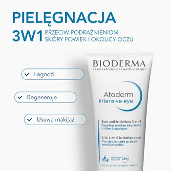 Bioderma Atoderm Intensive Eye, kojący krem 3w1, 100 ml